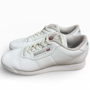 Reebok Classic White Lace Up Sneakers Womens US 6.5 Low Top Casual Shoes Comfort